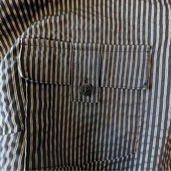 Worthington Sleeveless Belted Top Belted. Black White Striped size:1X Stretch - Picture 5 of 11